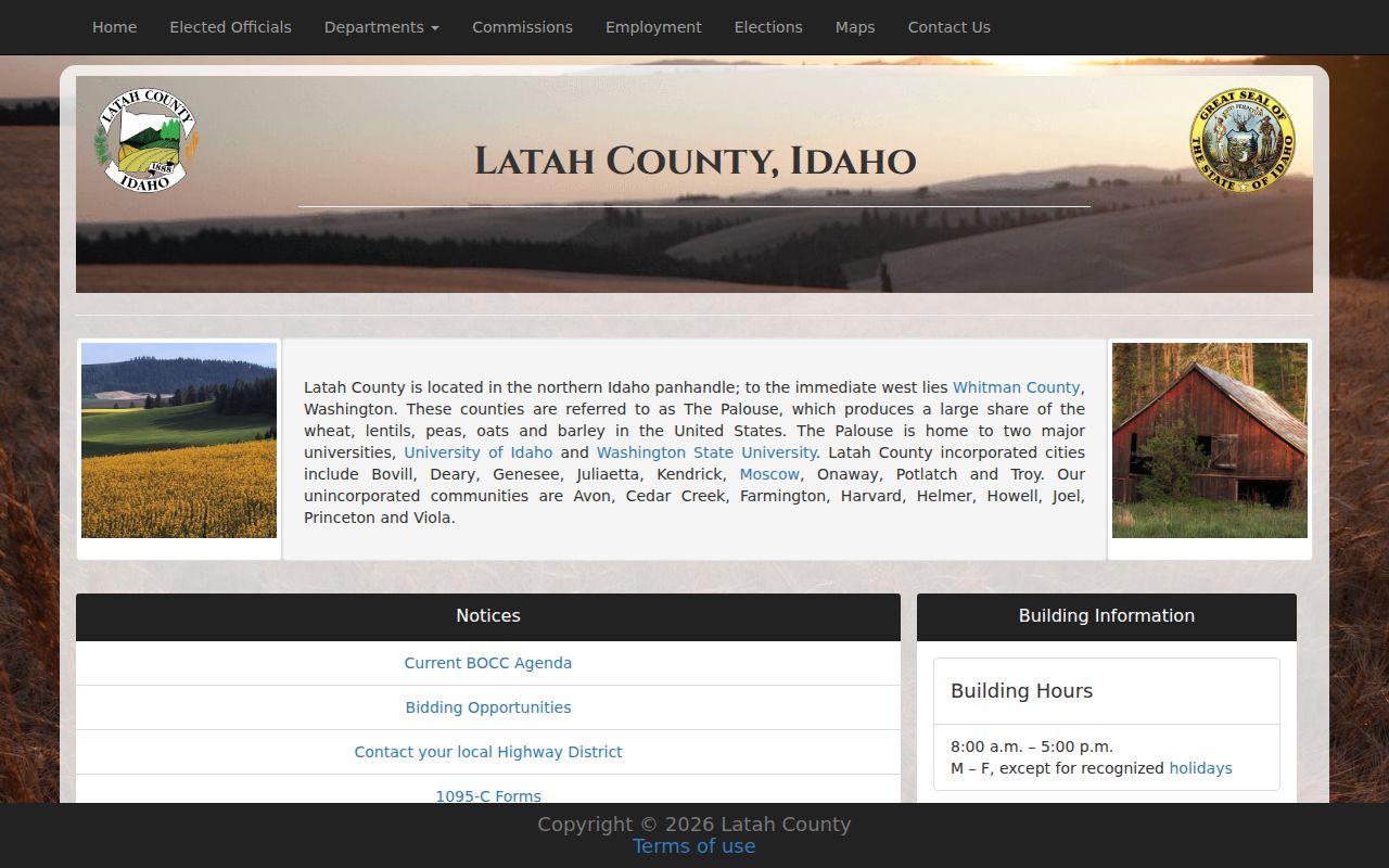 Latah County criminal history county government page