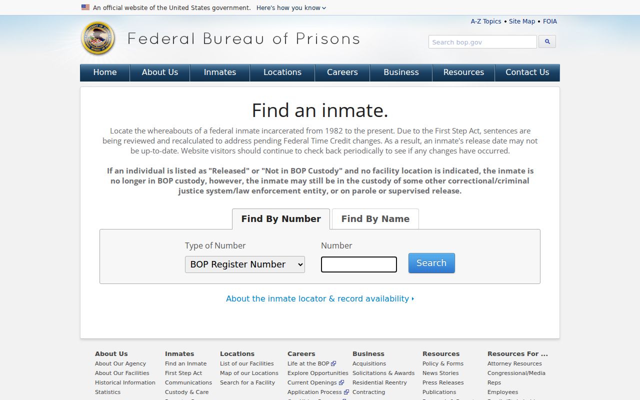 Federal inmate locator compared with Latah County arrest records