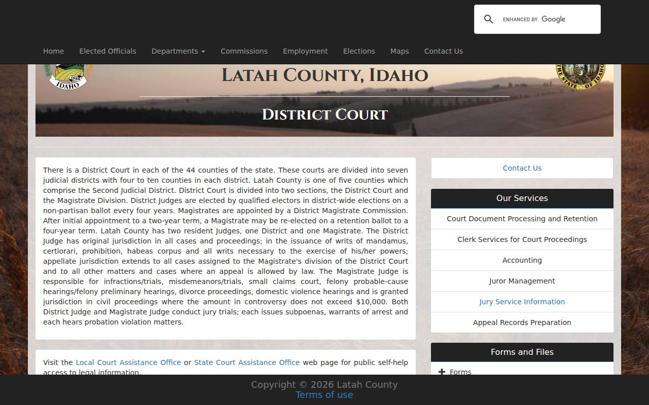 Latah County District Court official page